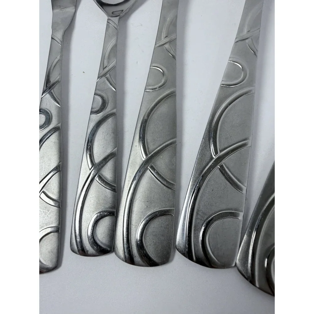 Cambridge‎ Conquest Stainless Steel Serving Hostess Set 5 Spoons Meat Fork Knife